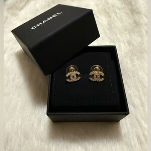 Monogram Crystal CC Fashion Jewelry Goldtone